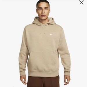 NIKE CLUB FLEECE PULLOVER HOODIE KHAKI Size Large